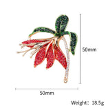 Narcissus Rhinestone Brooch Zirconia Leaf Pin