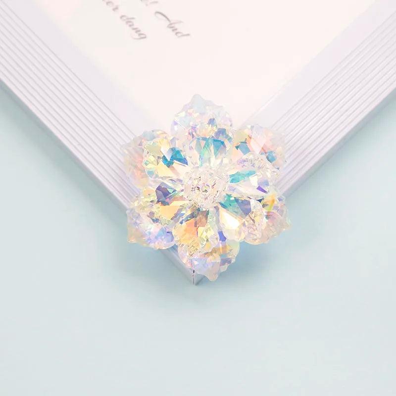 Crystal Flower Brooch Pin Sparking Party Dress Jewelry