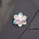 Crystal Flower Brooch Pin Sparking Party Dress Jewelry
