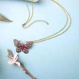 Crystal Butterfly Brooches Pendant Long Chains Accessory