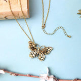 Crystal Butterfly Brooches Pendant Long Chains Accessory