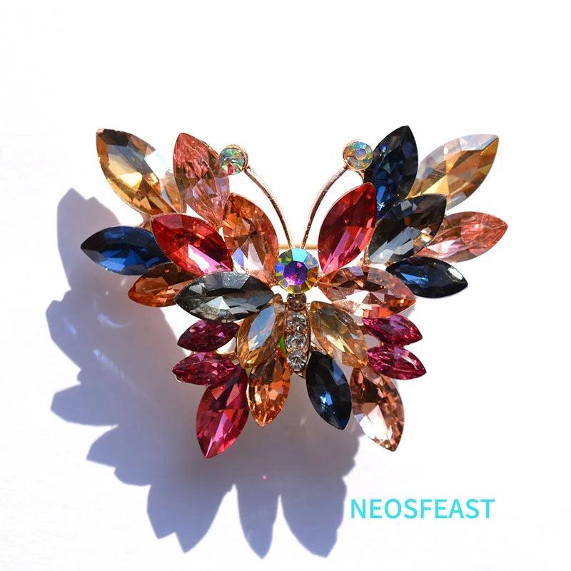 Rhinestone Butterfly Crystal Brooch for Women Wedding Accessories