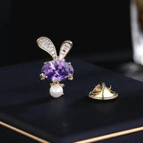 Zircon Rabbit Brooch Ultra-shimmer Collar Pin