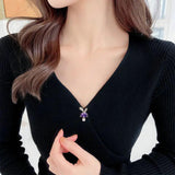 Zircon Rabbit Brooch Ultra-shimmer Collar Pin