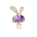 Zircon Rabbit Brooch Ultra-shimmer Collar Pin
