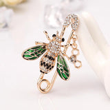 Small Bee Crystal Pin Women Enamel Insect Animal Waist Retracting Pin Alloy Gift