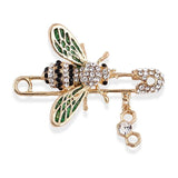 Small Bee Crystal Pin Women Enamel Insect Animal Waist Retracting Pin Alloy Gift