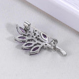 Purple Cubic Zircon Brooch Pins Marquise Cut Flower Suits For Clothes Shirts Hat