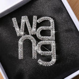 Women Rhinestone Flash Letter Brooch Corsage