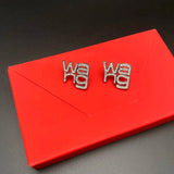 Women Rhinestone Flash Letter Brooch Corsage
