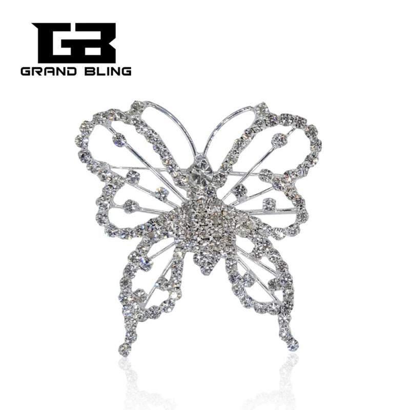 Rhinestone Butterfly Brooch for Suit Decoration