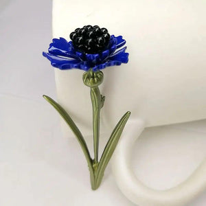 Vintage Natural Pearl Cornflower Brooch Pin Scarf Jewelry