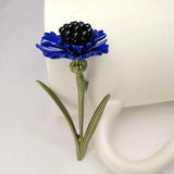 Vintage Natural Pearl Cornflower Brooch Pin Scarf Jewelry