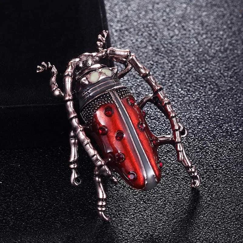 Red Enamel Fly Insect Brooch Kids Girls Accessories