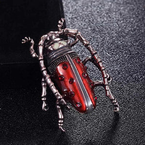 Red Enamel Fly Insect Brooch Kids Girls Accessories