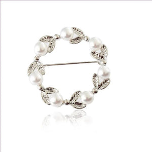 Yellow Leaf Pearl Brooch for Women Jewelry