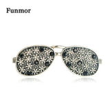 Vintage Sunglasses Shape Crystal Pin Brooch Men Women Coat Lapel Costume Jewelry