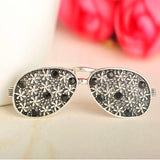 Vintage Sunglasses Shape Crystal Pin Brooch Men Women Coat Lapel Costume Jewelry