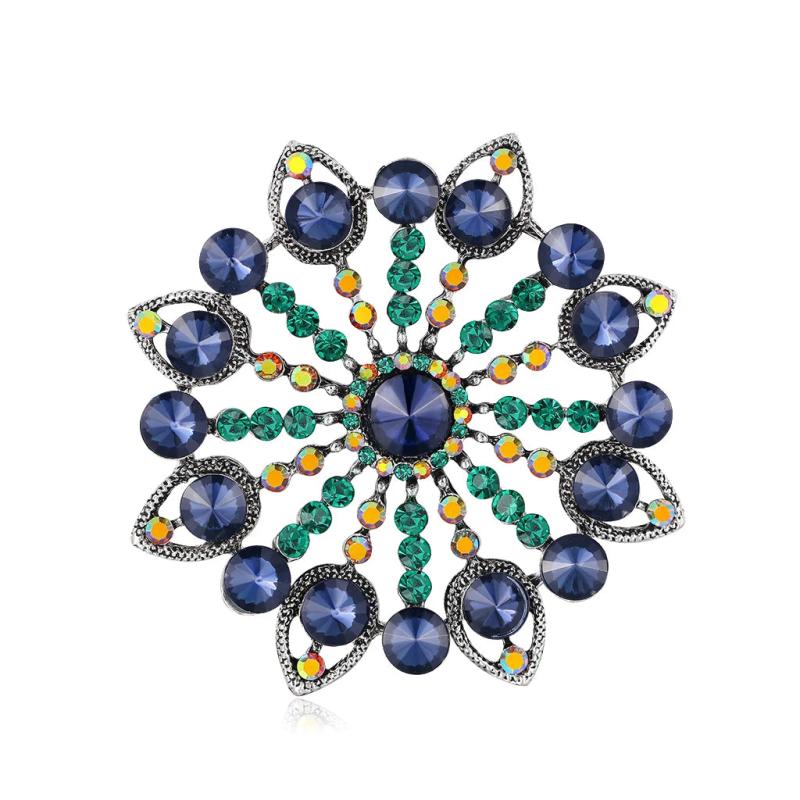 Crystal Rhinestone Round Brooch Pins Bouquet Wedding Party Women Accessories