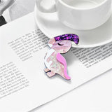 Pink Dinosaur Women Brooches Acrylic Material Lovely Animal Shape Brooch