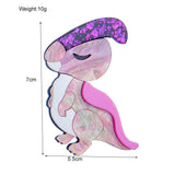 Pink Dinosaur Women Brooches Acrylic Material Lovely Animal Shape Brooch