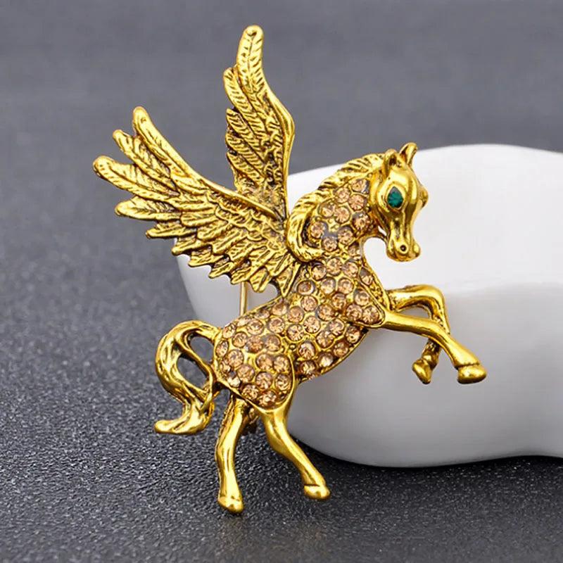 Men's Horse Wings Shape Brooch Cartoon Vintage Pin