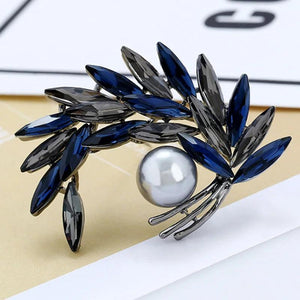 Pearl Flower Brooch Wedding Accessory Rhinestone Pin