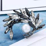 Pearl Flower Brooch Wedding Accessory Rhinestone Pin