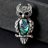Rhinestone Shell Owl Brooch for women, Animal Woodpecker Banquet Brooch