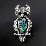 Rhinestone Shell Owl Brooch for women, Animal Woodpecker Banquet Brooch