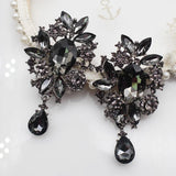 Vintage Crystal Rhinestone Brooch High-end Water Drop Pendant Clothing