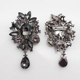 Vintage Crystal Rhinestone Brooch High-end Water Drop Pendant Clothing