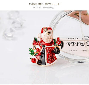 Santa Claus Enamel Alloy Pin Christmas Party Jewelry AL385