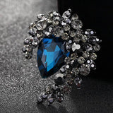 Zlxgirl Purple Rhinestone Brooch Bouquet Women Party Flower Pin