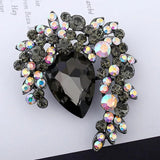 Zlxgirl Purple Rhinestone Brooch Bouquet Women Party Flower Pin