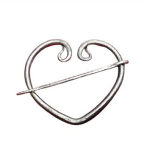 Vintage Geometric Heart Shaped Brooch Retro Alloy Heart Cardigan Buckles