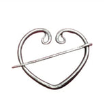 Vintage Geometric Heart Shaped Brooch Retro Alloy Heart Cardigan Buckles