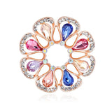 Simplicity Flower Crystal Brooch Pin Scarf Clip AH159