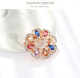 Simplicity Flower Crystal Brooch Pin Scarf Clip AH159