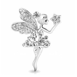 Romantic Angel Hand Holding Stars Crystal FAIRY Brooches Pin