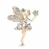 Romantic Angel Hand Holding Stars Crystal FAIRY Brooches Pin