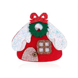 Xmas Style House Shape Brooch Pin Jewelry For Girls AL658