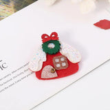 Xmas Style House Shape Brooch Pin Jewelry For Girls AL658