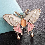 Pink Enamel Butterfly Brooches for Women and Men