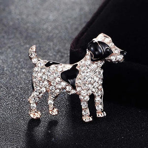Clear Rhinestone Crystal Dog Brooch Bouquet