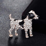Clear Rhinestone Crystal Dog Brooch Bouquet