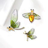 Crystal Insect Brooches Dragonfly Bees Lapel Pins Female Accessories