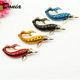 Enamel Dolphin Brooch Chinese Sturgeon Animal Four-Color Coat Jewelry