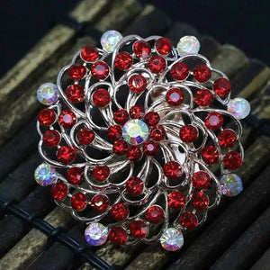Rose Gold Multicolor Flower Pins Women Charms Dress Brooches