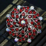 Rose Gold Multicolor Flower Pins Women Charms Dress Brooches
